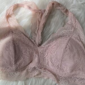 Gillian & O'Malley Dusty Pink Lace Louging‎ Bralette Sz L